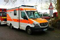 Malteser Mainz Mercedes Benz Sprinter RTW am 31.12.22 beim Silvesterschwimmen in Mainz am Rheinufer