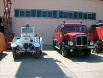 lanz Eiler-Bulldog und S4000 L�schfahrzeug beim Oldtimertreffen in Werdau auf dem Gel�nde der Firma Teichmann