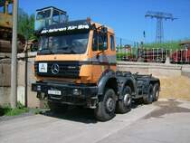 MB SK 3544, 4achs Abrollcontainerfahrzeug der Firma Teichmann in Werdau