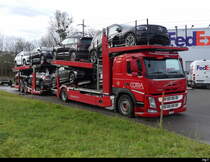 Volvo Autotransporter in Kerzers am 14.01.20213