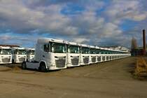 Nagelneue DAF XG am 04.02.23 in Dieburg über den Zaun Fotografiert 