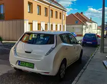 Rückansicht: Nissan Leaf I. Foto: August, 2021.