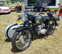 =DKW-Seitenwagengespann, ausgestellt beim Oldtimertreffen in Wisselsrod, 06-2022
