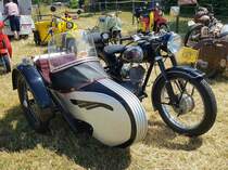 =DKW-Seitenwagengespann, ausgestellt beim Oldtimertreffen in Wisselsrod, 06-2022