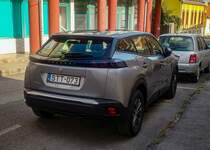 Rückansicht: Peugeot 2008 (zweite Generation). Foto: 08.2021.