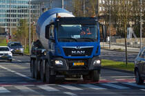 MAN Betonmischer aufgenommen in den Stra�en der Stadt Luxemburg. 02.2023