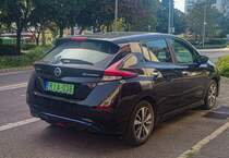 Rückansicht: Nissan Leaf zweite Generation. Foto: 08.2021.