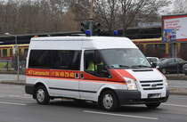 Rainer Lamprecht Krankentransporte Berlin Mahlsdorf mit einem FORD Transit Krankentransportfahrzeug am 14.02.23 Berlin Marzahn.