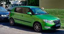Diesen Skoda Fabia II Facelift Rallye Green habe ich in August, 2021 aufgenommen.