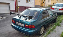 Rückansicht: Honda Civic Mk5 Sedan in Malachite Green. Foto: 08.2021.