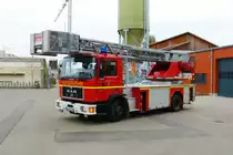 Feuerwehr Mörfelden Walldorf Reserve MAN DLK23/12 (Florian Mörfelden Walldorf 2-30-2) am 04.03.23 bei einem Fototermin