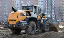 LIEBHERR 550 power Radlader, 11.03.23 Baustelle Berlin Hohenschönhausen. 