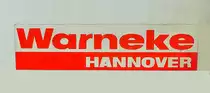 Warneke Hannover, Schriftzug der Theodor Warneke Fahrzeugbau GmbHCo.KG mit Sitz in Hannover-Laatzen, das Unternehmen ist inaktiv, März 2023