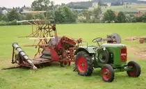 =Allgaier eingesetzt bei der Getreideernte anl. Ortsjubiläums von REILOS im Jahr 1997 (analoges Foto bearbeitet)