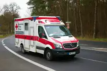 DRK Katastrophenschutz Main Kinzig Kreis Mercedes Benz Sprinter KTW am 12.03.23 bei einer Evakuierung in Hanau
