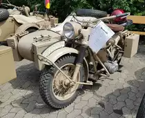 =BMW R 75-Wehrmachtsgespann, Bj. 1941, gesehen bei der Oldtimerausstellung in Uttrichshausen, 07-2022