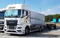 =MAN-Hängerzug der Spedition DIEBEL rastet an der A 3, 07-2022