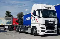 =MAN-Hängerzug der Spedition DIEBEL rastet an der A 3, 07-2022