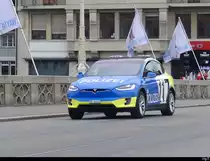 Polizei Basel - Tesla BS 36222 unterwegs in der Stadt Basel am 19.03.2023