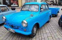 =Sachsenring Trabant P 50 mit Anhänger, gesehen bei den Meiningen Classic 2022 im Juli