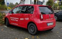 =Skoda Citigo von der CARITAS steht im September 2022 in Hünfeld