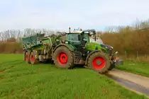 LU Norbert Mäser Fendt Vario 933 mit Kumm Güllefass am 06.04.23 beim Gärreste Fahren in der Wetterau