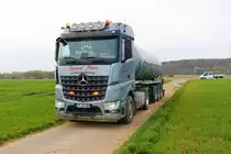 LU Norbert Mäser Mercedes Benz Arocs Zubringer am 06.04.23 beim Gärreste Fahren in der Wetterau 
