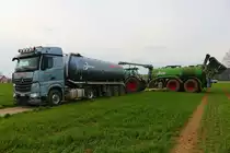 LU Norbert Mäser Mercedes Benz Arocs Zubringer am 06.04.23 beim Gärreste Fahren in der Wetterau