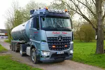 LU Norbert Mäser Mercedes Benz Arocs Zubringer am 06.04.23 beim Gärreste Fahren in der Wetterau