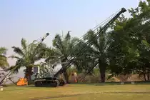 North West Schürfkübelbagger Type ??? am 24.März 2023 im Freigelände des Mae Moh Mine Museum. Der Bagger war mit der EGAT-Nummer ??-0004 bis 1984 im Braunkohletagebau Mae Moh im Einsatz.