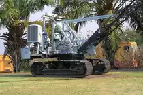 Es geht halt nichts über transparente Technik: North West Schürfkübelbagger Type ??? am 24.März 2023 im Freigelände des Mae Moh Mine Museum. Der Bagger war mit der EGAT-Nummer ??-0004 bis 1984 im Braunkohletagebau Mae Moh im Einsatz.