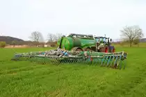 LU Norbert Mäser Fendt Vario 933 mit Kumm Güllefass am 06.04.23 beim Gärreste Fahren in der Wetterau