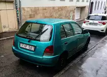 Rückansicht: Toyota Starlet Mk5  P90  in türkis / turquoise. Foto: 10.2021