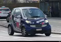 Blauer Werbesmart unterwegs in Olten am 17.04.2023