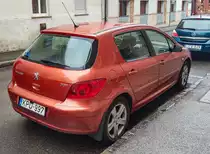 Rückansicht: Peugeot 307 in Cuvire Goa. Foto: 10.2021