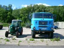 RS03/30 Brockenhexe und IFA W50LA/Z standen im Aufstellungsgel�nde zur 800 Jahr Feier in Burkhardtsdorf bereit