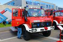 Feuerwehr Mannheim Mercedes Benz Unimog U1300 RW am 13.05.23 beim Tag der offenen Tür der Wache Nord