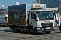 MAN Kühllaster, aufgenommen am Schwedenplatz in Wien. 06.2023