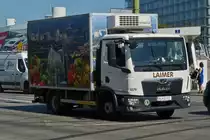 MAN Kühllaster, aufgenommen am Schwedenplatz in Wien. 06.2023