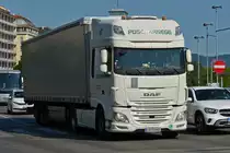 Daf XF Sattelzug von Poscharnegg, aufgenommen in den Stra�en von Wien. 06.2023 