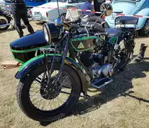 =D-Rad mit Seitenwagen, Bj. 1928, 493 ccm, 12 PS, gesehen auf dem Ausstellungsgelände beim Oldtimertreffen in Ostheim, 07-2022