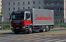 MAN Kastenwagen von dem Saubermacher, unterwegs in den Stra�en von Wien. 06.2023 