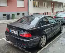 Rückansicht: BMW 3 e46 coupé. Aufnahme: 12.2021.