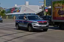 Skoda Kodiaq, der �sterreichischen Polizei in Wien unterwegs. 06.2023