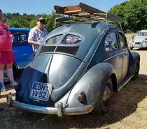 =VW Käfer, Bj. 1952, 24,5 PS, gesehen auf dem Ausstellungsgelände beim Oldtimertreffen in Ostheim, 07-2022