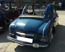 Heckansicht einer Gutbrod Superior Cabriolimousine aus dem Jahr 1952. Oldtimertreffen an der  Alten Dreherei  in Mülheim an der Ruhr am 17.06.2023.