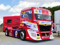 MAN Racing Truck, ausgestellt auf dem Fan-Gelände hinter den Tribünen während dem 24h Rennen in Lemans, 11.6.2023 