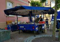 =mobile Verpflegungsstation vom THW Ortsverband Hünfeld, gesehen beim Tag des Blaulichts 2023 in Hünfeld. Zum ersten Hünfelder Tag des Blaulichts, am 17.06.2023, präsentierten DRK, THW, LaPo Hessen, Feuerwehr Hünfeld, DLRG, die Justiz und die Bundespolizei einen Teil ihrer Einsatzmittel und warben für ihre Einrichtungen.