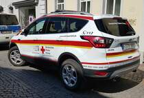 =Ford Kuga vom DRK KV HÜNFELD, gesehen beim Tag des Blaulichts 2023 in Hünfeld. Zum ersten Hünfelder Tag des Blaulichts, am 17.06.2023, präsentierten DRK, THW, LaPo Hessen, Feuerwehr Hünfeld, DLRG, die Justiz und die Bundespolizei einen Teil ihrer Einsatzmittel und warben für ihre Einrichtungen.