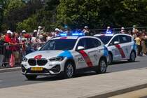 BMW X1, der Polizei von Luxemburg, nahm an der Militärparade in Luxemburgstadt teil. 23.06.2023